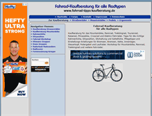 Tablet Screenshot of fahrrad-tipps-kaufberatung.de